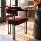 Dwen & Mia 46" Round Black & Velvet Dining Table Set for 4 (5-Piece)
