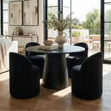 Doris Rolling Upholstered Dining Chair With Castors (Set of 4)