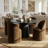 Doris Rolling Upholstered Dining Chair With Castors (Set of 6)