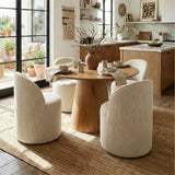 Doris Rolling Upholstered Dining Chair With Castors (Set of 6)
