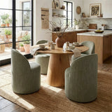 Doris Rolling Upholstered Dining Chair With Castors (Set of 4)