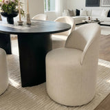 Dwen & Doris 79" Black Oval Dining Table Set for 6 (7-Piece)
