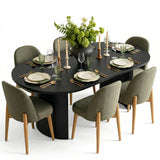 Dwen & Havana 79" Oval Dining Table Set for 6 (7-Piece)
