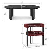 Dwen & Mia 79" Oval Dining Table Set for 6 (7-Piece)