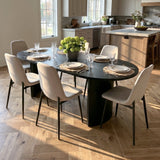 Dwen & Oslo 79" Oval Dining Table Set for 6 (7-Piece)
