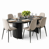 Dwen & Oslo 79" Oval Dining Table Set for 6 (7-Piece)