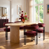 Dwen & Mia 79" Oval Dining Table Set for 4 (5-Piece)