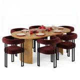 Dwen & Mia 79" Oval Dining Table Set for 6 (7-Piece)