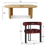 Dwen & Mia 79" Oval Dining Table Set for 6 (7-Piece)
