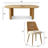 Dwen & Nice 79" Oval Dining Table Set for 6 (7-Piece)