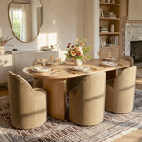 Dwen & Doris 79" Natural Oval Dining Table Set for 6 (7-Piece)