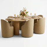 Dwen & Doris 79" Natural Oval Dining Table Set for 6 (7-Piece)