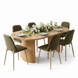 Dwen & Oslo 79" Oval Dining Table Set for 6 (7-Piece)
