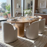 Dwen & Doris 79" Natural Oval Dining Table Set for 6 (7-Piece)