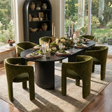 Khloe Modern Chenille Dining Chair with Arms (Set of 6)