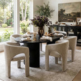 Khloe Modern Chenille Dining Chair with Arms (1-Piece)