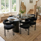 Mia Velvet Dining Chair with Arms (Set of 6)