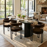 Dwen & Mia 79" Oval Dining Table Set for 6 (7-Piece)