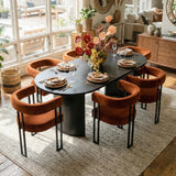 Mia Velvet Dining Chair with Arms (Set of 6)