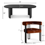 Dwen & Mia 79" Oval Dining Table Set for 6 (7-Piece)
