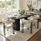 Mia Velvet Dining Chair with Arms (Set of 6)