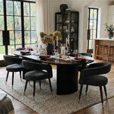 Dwen & Anna 79" Oval Dining Table Set for 6 (7-Piece)