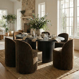 Doris Rolling Upholstered Dining Chair With Castors (Set of 4)