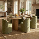 Doris Rolling Upholstered Dining Chair With Castors (1-Piece)