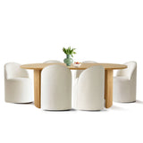 Dwen & Doris 79" Natural Oval Dining Table Set for 6 (7-Piece)