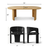 Dwen & Khloe 79" Oval Dining Table Set for 6 (7-Piece)