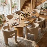 Khloe Modern Chenille Dining Chair with Arms (1-Piece)