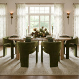 Khloe Modern Chenille Dining Chair with Arms (Set of 2)
