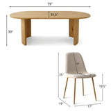 Dwen & Oslo 79" Oval Dining Table Set for 6 (7-Piece)