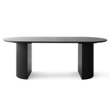 Dwen 79" Modern Large Roman Pillar Oval Dining Table