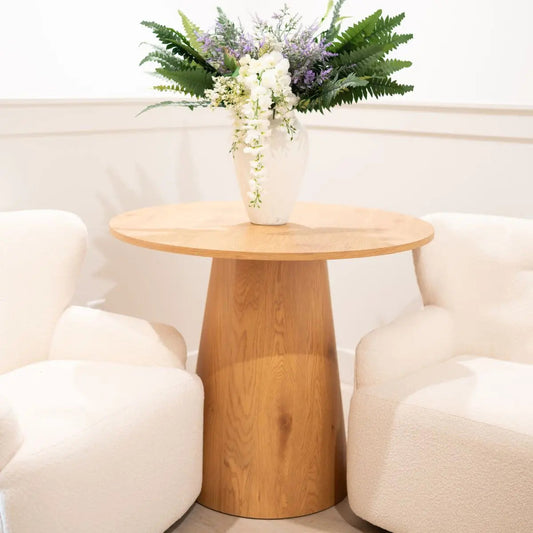 Dwen 35" Modern Round Pedestal Dining Table