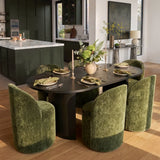 Dwen & Doris 79" Black Oval Dining Table Set for 6 (7-Piece)