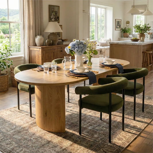 Dwen & New York 79" Oval Dining Table Set for 4 (5-Piece)