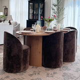 Doris Rolling Upholstered Dining Chair With Castors (Set of 6)