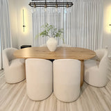 Dwen & Doris 79" Natural Oval Dining Table Set for 6 (7-Piece)