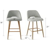 Edwin Boucle Upholstered Counter Stool (Set of 2)