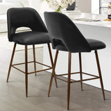 Edwin 26" Modern Faux Leather Counter Stool (Set of 2)
