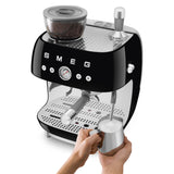 Espresso coffee machine Retro-style Black Glossy