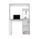 Maine Desk with Hutch and Multi-Level Shelves for Home Office Organization, Spacious Work Surface, Practical Storage Compartments and Functional Design Ideal for Study, Workspace or Daily Tasks by Maine Home Furniture