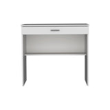 TUHOME Home Writing Desk with Open Storage Top Shelf, Spacious Work Surface, Full-Width Drawer, Compact 31-Inch Computer Desk for Small Spaces, Modern Functional Design for Home Offices, Bedrooms or Study Areas