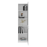 Home Double Glass Door Bookcase Cabinet with 5 Interior Shelves for Linen or Décor Storage for Living Rooms, Bedrooms or Laundry Rooms