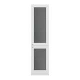 Home Double Glass Door Bookcase Cabinet with 5 Interior Shelves for Linen or Décor Storage for Living Rooms, Bedrooms or Laundry Rooms