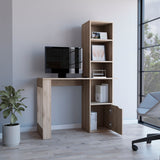 Oiwa Computer Desk with Integrated Bookcase and Storage Cabinet, Modern Multi-Tier Shelving, Spacious Work Surface and Compact Space-Saving Design for Organized Home Office, Study Area or Creative Workspace