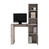 Oiwa Computer Desk with Integrated Bookcase and Storage Cabinet, Modern Multi-Tier Shelving, Spacious Work Surface and Compact Space-Saving Design for Organized Home Office, Study Area or Creative Workspace