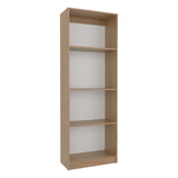 TUHOME Home Bookcase with Four Multi-Tiered Shelves and Lower Storage Section Offering Spacious Vertical Display for Books and Decor, Modern Open Organization and Durable Engineered Wood Construction for Stylish Interiors