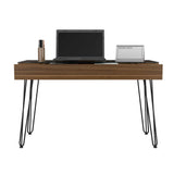 Tuhome Baxter 120 Drawer Desk with Four Legs, One Drawer, Glass Top, Modern Design for Home Office or Study